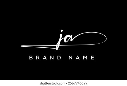 JA letter beauty handwriting vector logo