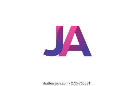 JA Letter Gradient Monogram Logo for Modern Business Branding