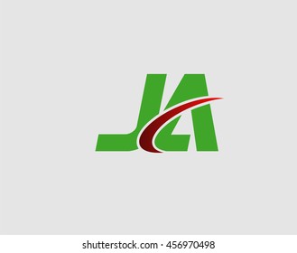 JA letter icon logo connected
