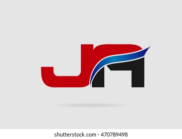 JA letter icon logo connected
