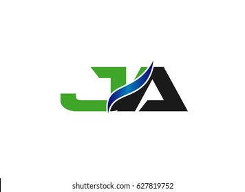 JA letter icon logo connected
