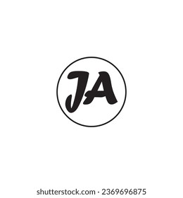 Logotipo de letra JA diseño creativo con gráfico vectorial Logo de JA simple y moderno