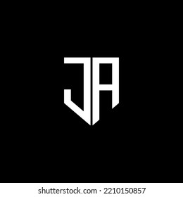Diseño del logo de la carta JA con fondo negro en ilustrador. Logo vector, diseños de caligrafía para logotipo, afiche, invitación, etc.