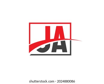 Plantilla de diseño de logotipo de carta JA