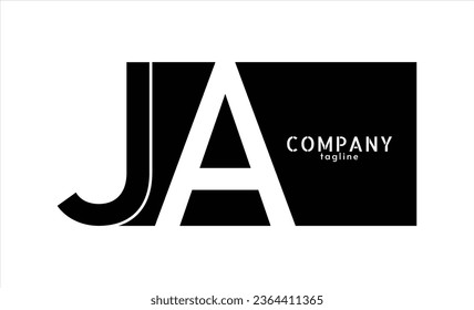 Plantilla vectorial de diseño de logotipo de carta JA.