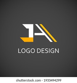 letra ja para diseño de logotipo sencillo