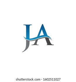 JA letter Type Logo Design vector Template. Letter JA logo Design