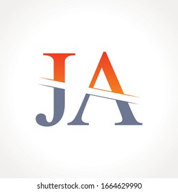 JA letter Type Logo Design vector Template. Abstract Letter JA logo Design