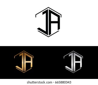 JA letters linked with hexagon shape logo
