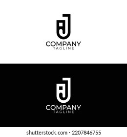 diseño de logotipo de ja y plantillas de vector premium