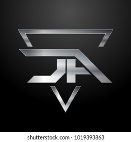 JA Logo, Metal Logo, Silver Logo, Monogram, Polygon
