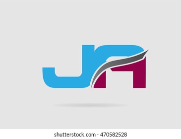 JA Logo. Vector Graphic Branding Letter Element
