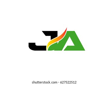 JA Logo. Vector Graphic Branding Letter Element
