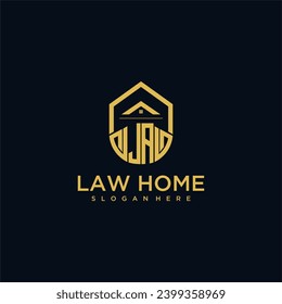 Logotipo inicial monograma de JA para lawhiener con diseño de hogar de forma
