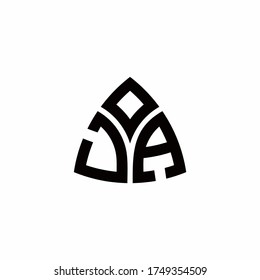 JA monogram logo with modern triangle style design template isolated on white background