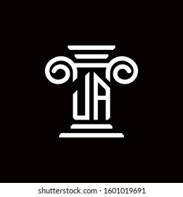 JA monogram logo with pillar style design template