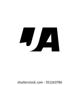 JA negative space letter logo