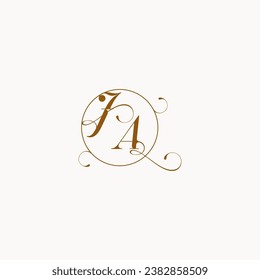 JA uniquely wedding logo symbol of your marriage and you can use it on your wedding stationary