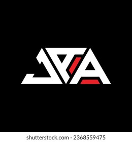JAA triangle letter logo design with triangle shape. JAA triangle logo design monogram. JAA triangle vector logo template with red color. JAA triangular logo Simple, Elegant, and Luxurious design.