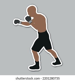 Jab Boxing Pose Martial Art Editable Vector Sticker