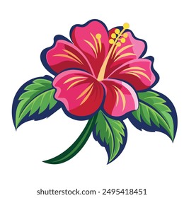 Una flor de jaba con tres hojas