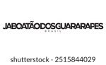 Jaboatao dos Guararapes in the Brasil emblem. The design features a geometric style, vector illustration with bold typography in a modern font. The graphic slogan lettering.