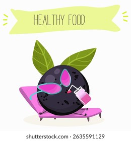 jaboticaba fruit cute funny cheerful characters. Vector hand drawn  illistration.