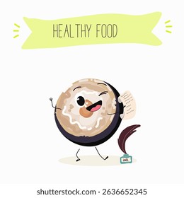 jaboticaba fruit cute funny cheerful characters. Vector hand drawn  illistration.