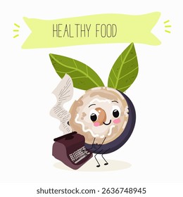jaboticaba fruit cute funny cheerful characters. Vector hand drawn  illistration.