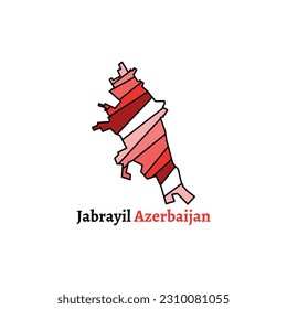 Jabrayil Azerbaijan map, Azerbaijan city Jabrayil. Map vector illustration