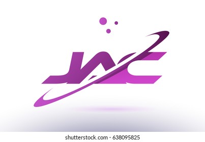 jac j a c  alphabet letter logo combination purple pink creative text dots company vector icon design template