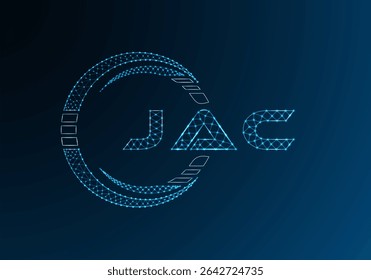 JAC baixo design de vetor de logotipo de letra poli. JAC design de logotipo poli inferior. Logotipo poli baixo.