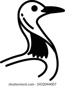Jacana bird glyph and line vector illustration