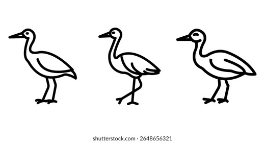 estrutura de tópicos jacana ou conjunto de design de ícone de linha.