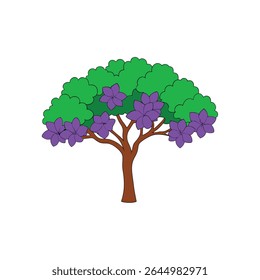 a jacaranda tree with vibrant purple trumpet