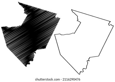 Jacare dos Homens municipality (Alagoas state, Municipalities of Brazil, Federative Republic of Brazil) map vector illustration, scribble sketch Jacare dos Homens map