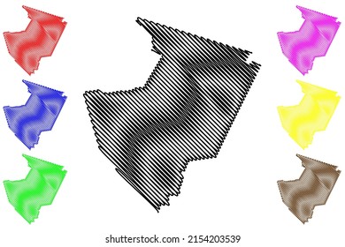 Jacare dos Homens municipality (Alagoas state, Municipalities of Brazil, Federative Republic of Brazil) map vector illustration, scribble sketch Jacare dos Homens map