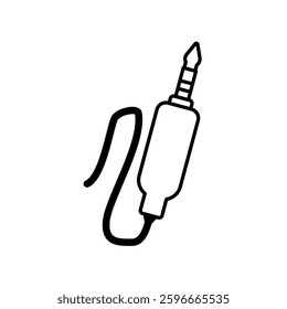 Jack audio input icon, simple flat style, illustration, logo sign symbol pictogram template, for ui or ux isolated on white for mobile app, editable