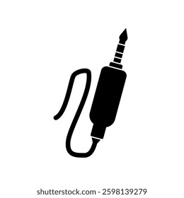 Jack audio input icon, simple flat style, illustration, logo sign symbol pictogram template, for ui or ux isolated on white for mobile app, editable
