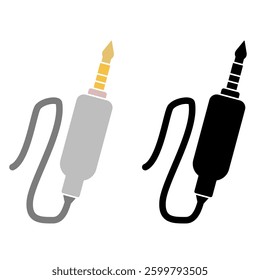 Jack audio input icon, simple flat style, illustration, logo sign symbol pictogram template, for ui or ux isolated on white for mobile app, editable
