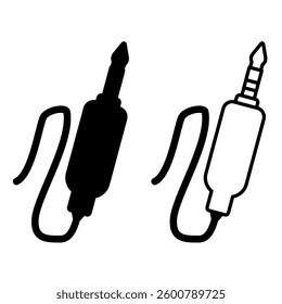 Jack audio input icon, simple flat style, illustration, logo sign symbol pictogram template, for ui or ux isolated on white for mobile app, editable