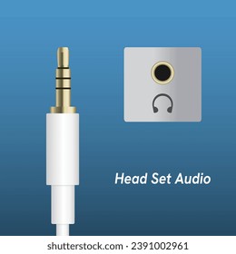 jack Audio plug for connection sound equipment. Eps10 vector illustration. Isolated on white background.