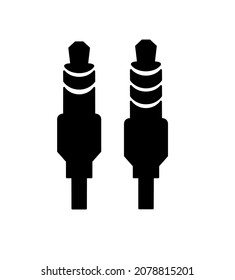 Jack aux 3.5mm male, mic and non mic vector icon illustration