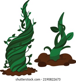 Jack and The Beanstalk Tree Illustration Vector