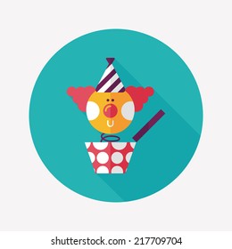 Jack in the box flat icon with long shadow,eps10