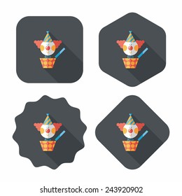 Jack in the box flat icon with long shadow,eps10