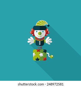 Jack in the box flat icon with long shadow,eps10