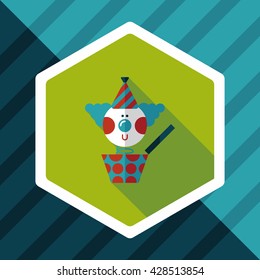 Jack in the box flat icon with long shadow,eps10