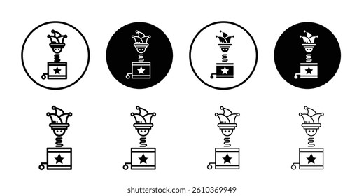 Jack in the box icon Black and white outline vector