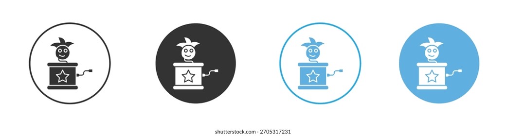 Jack in the box icon. Graphic icon design template
